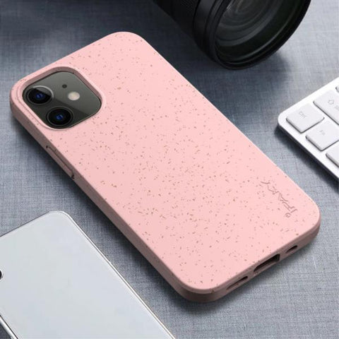 iPaky Wheat Straw Matte rosa Funda iPhone 12 Mini