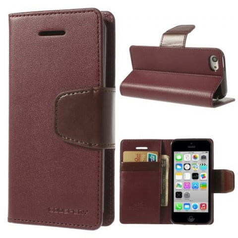 Leath Booky granate Funda iPhone 5C