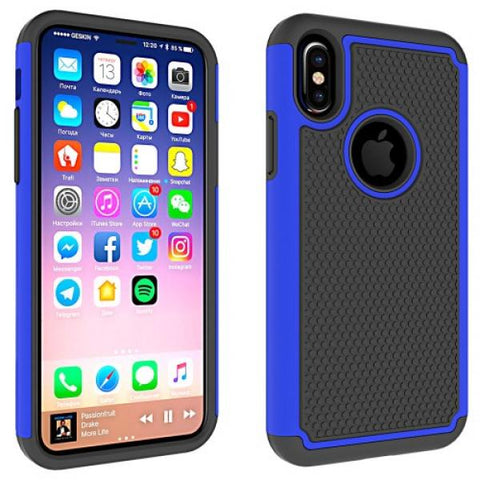 Double Protect azul Funda iPhone X