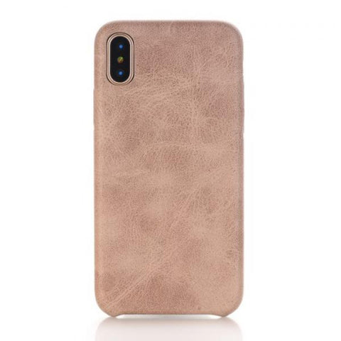 Leather Usams beige Funda iPhone X