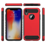 Super Carbon Protect rojo Funda iPhone XR