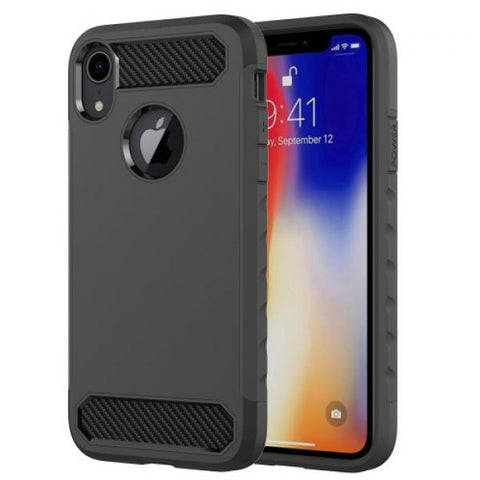 Super Carbon Protect negro Funda iPhone XR