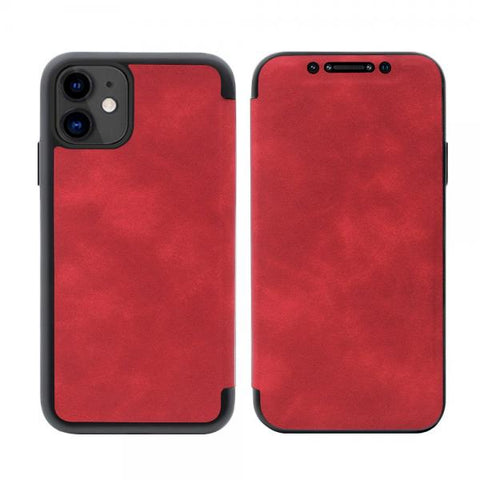 Slim tapa Leather rojo Funda iPhone 11
