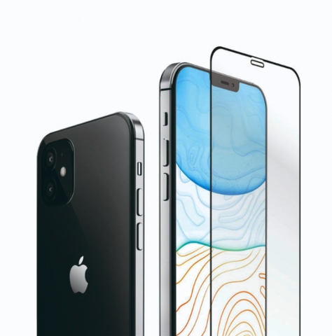 Cristal Templado iPhone 12 Pro Max marco negro DRM