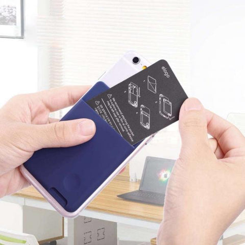Silicone Card Pocket adhesivo móvil azul