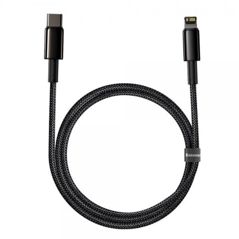 BASEUS Cable Lightning USB Tipo-C carga rápida negro
