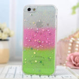 Purpurine gel green&pink Funda iPhone 5/5S/SE