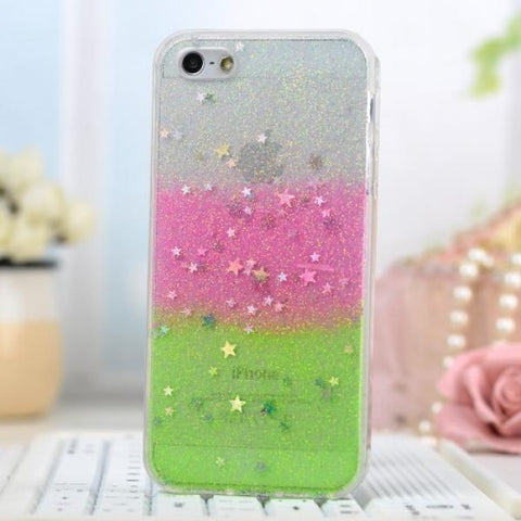 Purpurine gel green&pink Funda iPhone 5/5S/SE