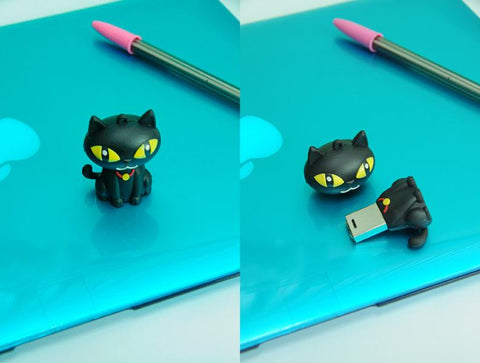 Pen Drive USB 8GB Gato negro