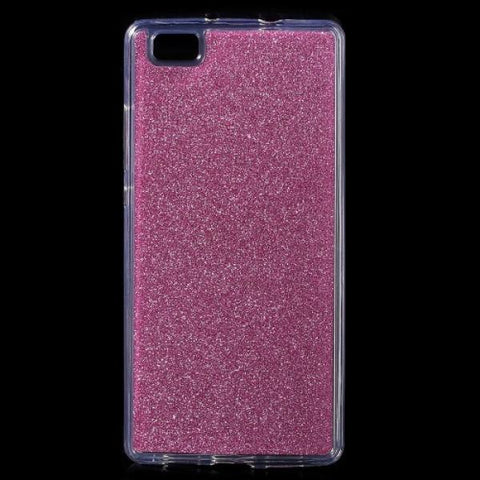 Detail brillantina rosa Funda Huawei P8 Lite