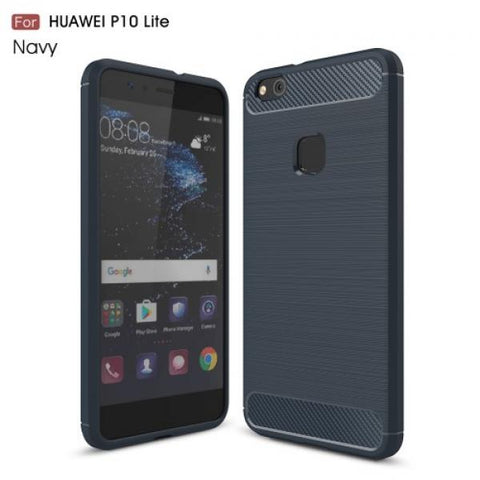 Carbon Protect azul Funda Huawei P10 Lite