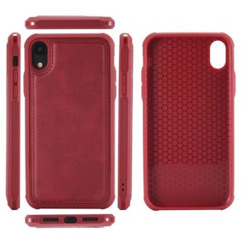 Leather Protect rojo Funda iPhone XR