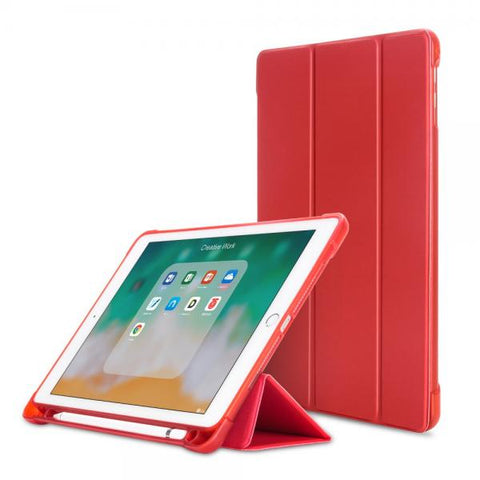 Leath Stand rojo Funda iPad 5 / iPad 6 / iPad Air / iPad Air 2