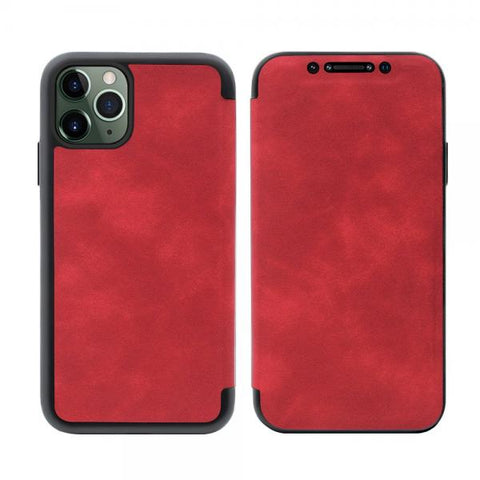 Slim tapa Leather rojo Funda iPhone 11 Pro Max
