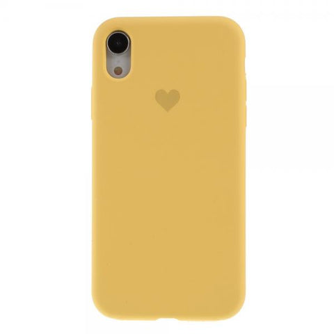 Hard Heart Silicone yellow Funda iPhone XR