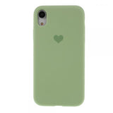 Hard Heart Silicone verde Funda iPhone XR